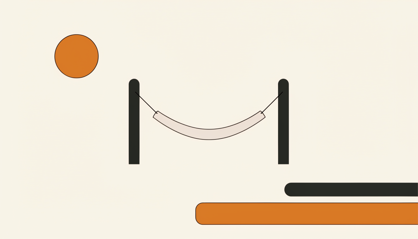 Illustratie van een hangmat als symbool voor een heerlijk relaxt weekend