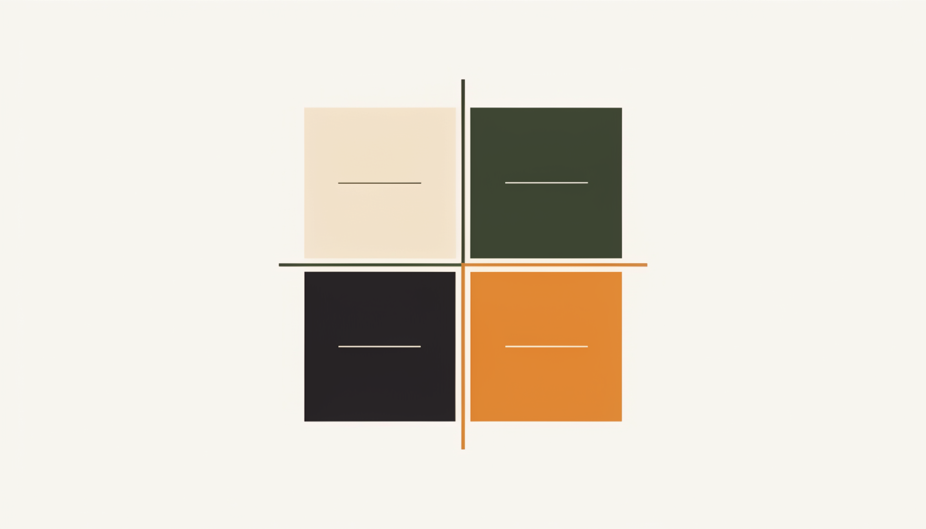 Illustratie van een kwadrant als symbool voor de Eisenhower matrix en prioriteiten stellen