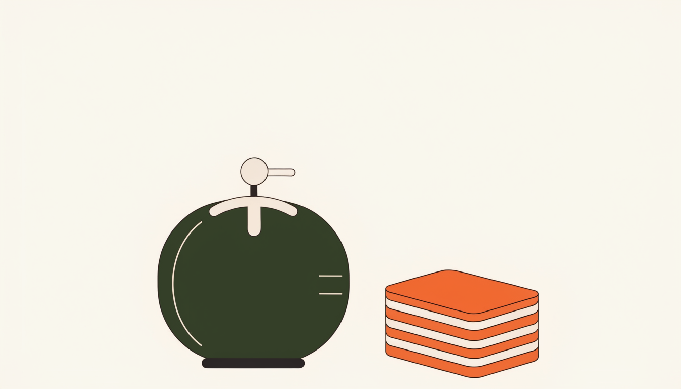 Illustratie van een tomaatvormige kookwekker als symbool voor de Pomodoro techniek