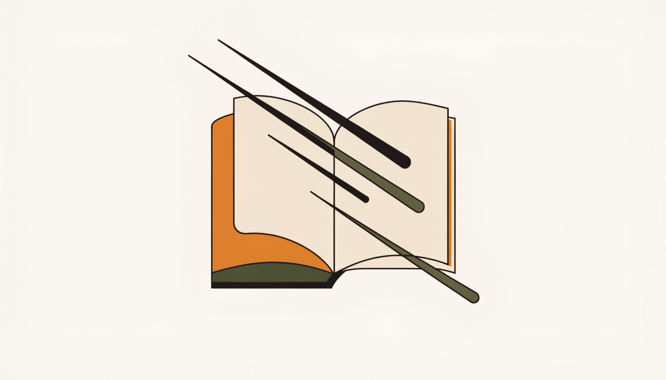 Illustratie van een boek met snelheidslijnen als symbool voor snellezen