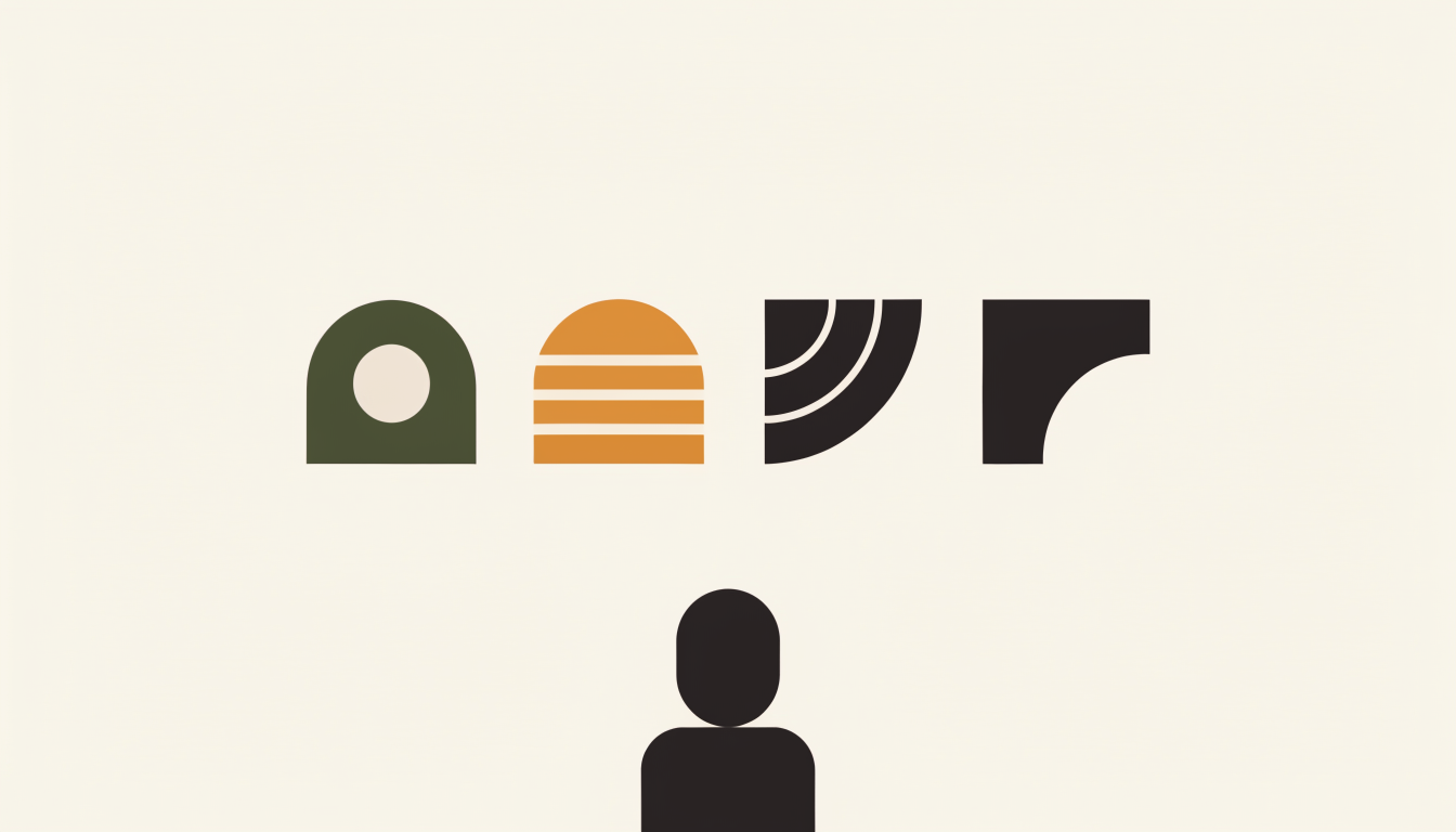 Illustratie van vier symbolen boven een figuur als symbool voor de vier leiderschapsstijlen