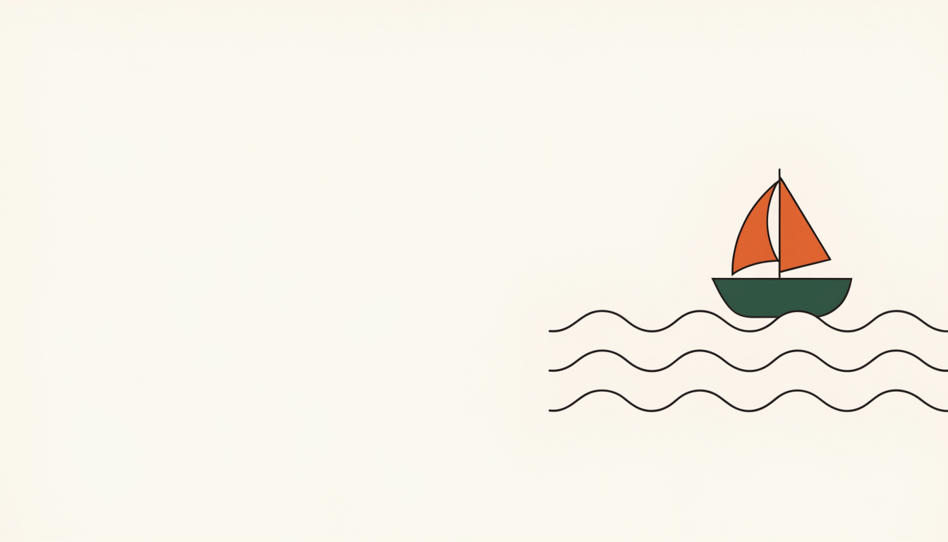 Illustratie van een zeilboot die zijn eigen koers vaart als symbool voor autonomie