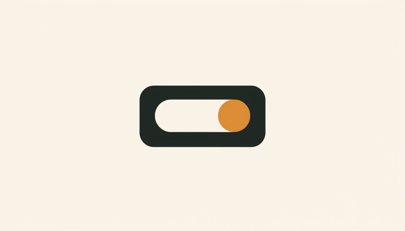 Illustratie van een uitgeschakelde aan/uit-knop als symbool voor afschakelen van werk