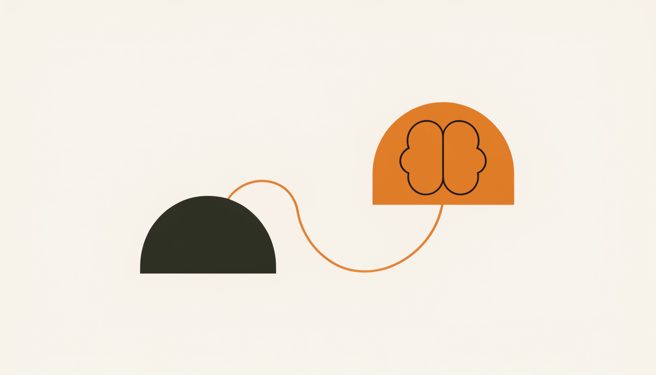 Illustratie van een hart en brein verbonden door een lijn als symbool voor het vergroten van je EQ