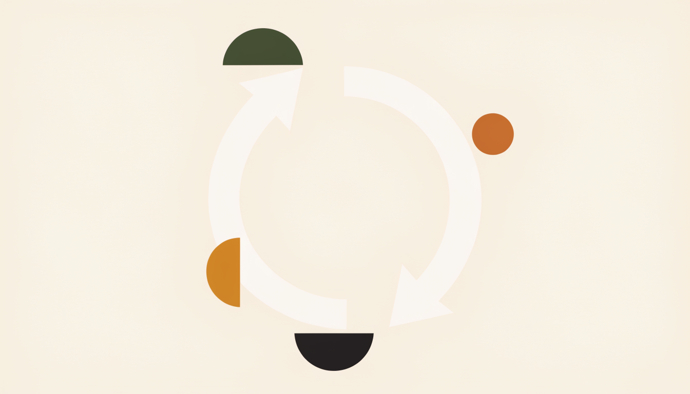 Illustratie van een pijl die in een cirkel terugkeert als symbool voor een self-fulfilling prophecy