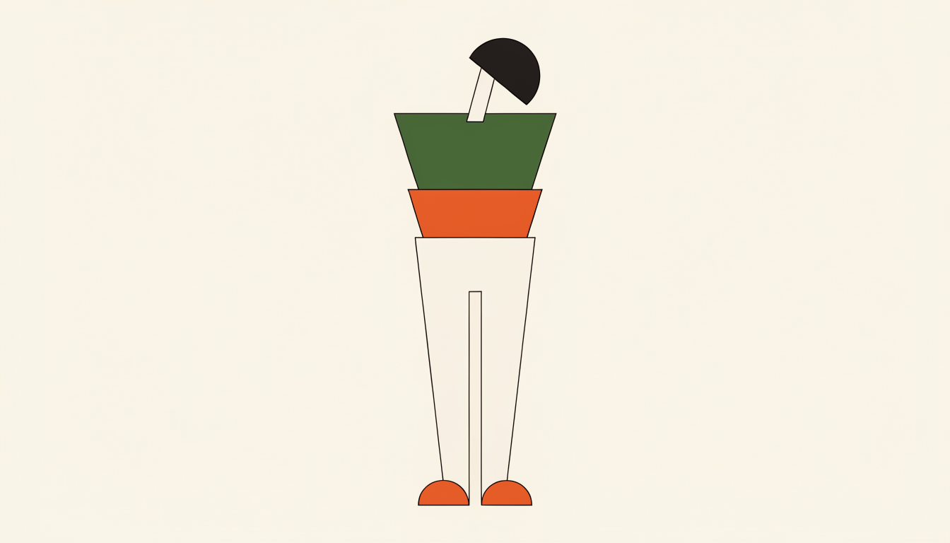Illustratie van een figuur met een trotse houding als symbool voor arrogant gedrag